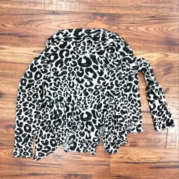 Forever 21 Junior's Animal Print Long Sleeve Open Sweater Casual Cardigan Small - Picture 3 of 5